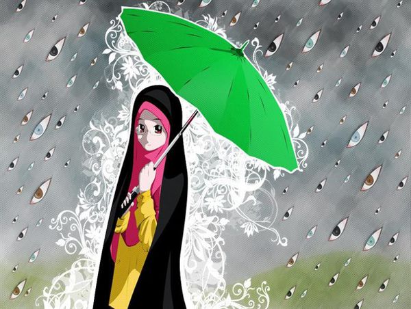 وقتی باران ناملایمات با چتر حجاب دفع می شود