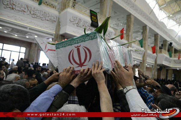 تشییع پیکر 6 شهید گمنام در گرگان + تصاویر