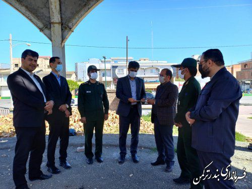 بازدید سرپرست معاونت عمرانی استانداری از مراحل ساخت المان شهدای خوشنام در بندرترکمن

