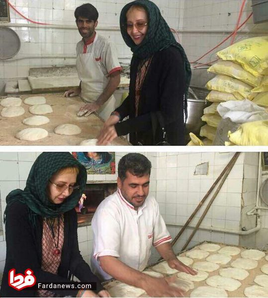 عکس/نان پختن بازیگر نقش «زلیخا» در نانوایی!