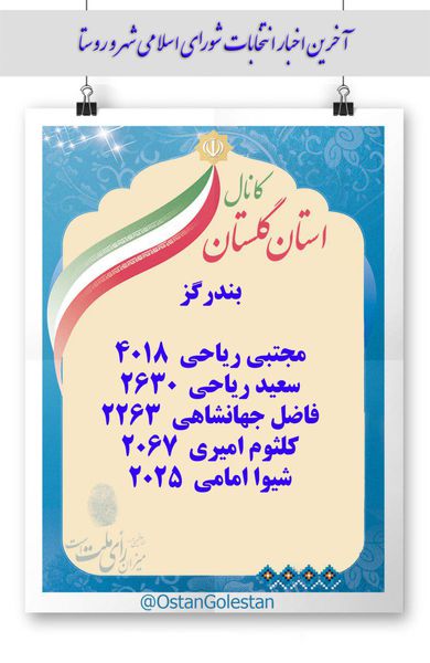 نتایج نهایی انتخابات شورای شهر بندرگز