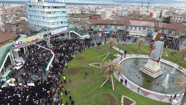 تصویر هوایی از راهپیمایی باشکوه 22 بهمن در گرگان