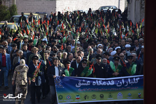قدمگاه امام حسن عسکری(ع) در گرگان گلباران شد+تصاویر