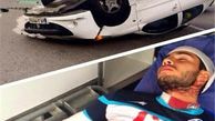 واژگونی خودروی یک فوتبالیست در تهران +عکس