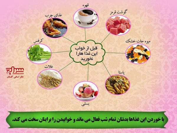 عکسنوشت/ قبل از خواب این غذاها را نخورید